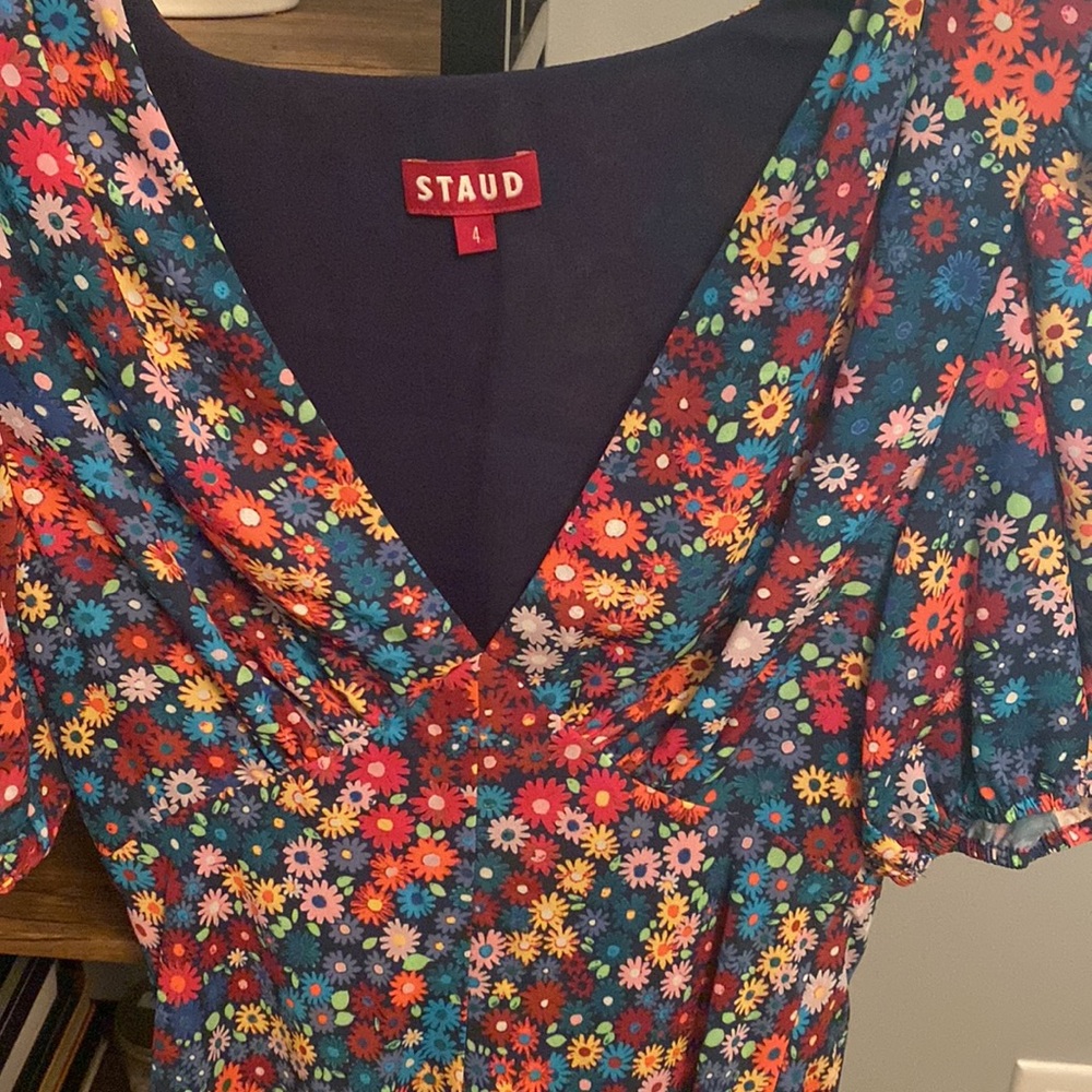 NWOT STAUD Mills Rainbow Flower Market mini dress - Picture 3 of 8